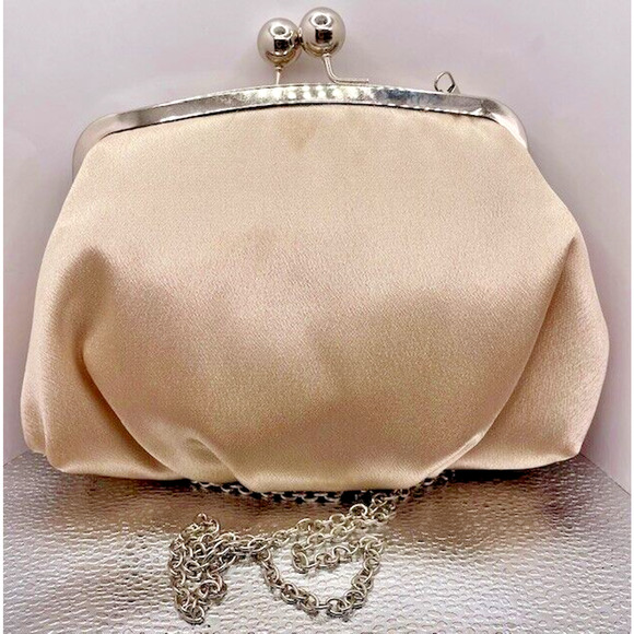 Women Rose Evening Cross-body Handbag Metal Top-handle Chain Strap 6" x9" - Picture 3 of 9